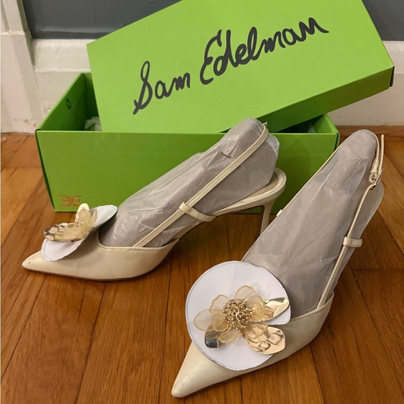 sam edelman mali slingback heel in ivory - Picture 3 of 6